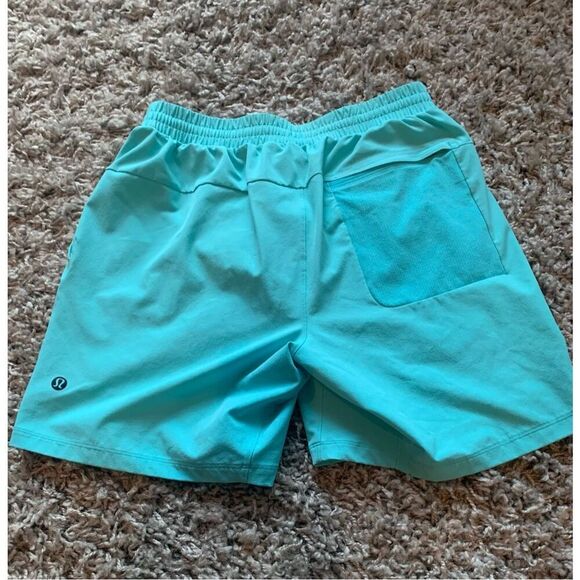Lululemon Channel Cross 7” lined TURQUOISE TIDE SHORTS BATHING SUIT MENS sz M - Picture 2 of 6
